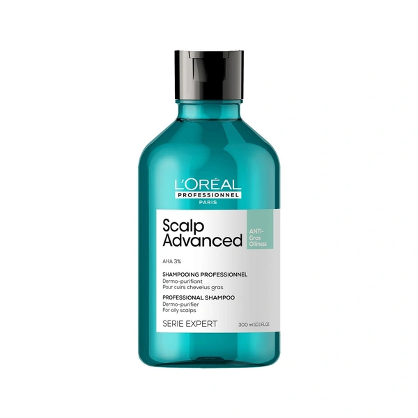 Loreal Professionnel Scalp Advanced Anti-Oiliness Shampoo 300ml -With  3% AHA Purify Oily Scalp
