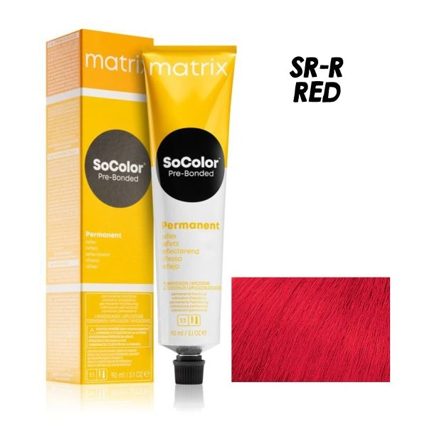 Matrix SoColor Hair Color Red SR-R - 90ML |Permanent Blended Hair Color | Vibrant & Long-Lasting Color|Full Gray Coverage & Bond-Protection Technology