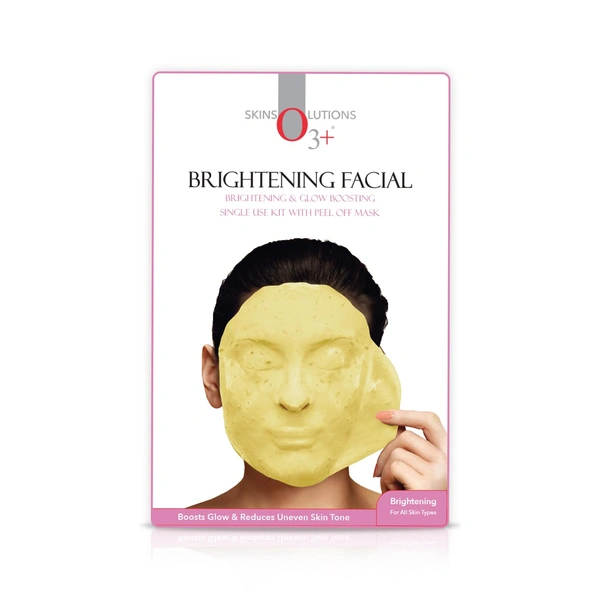 O3+ Professional Brightening Facial Kit 45g | 4-Step Glow Facial with Peel-Off Mask