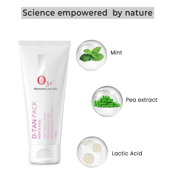 O3+ Professional D-Tan Pack 180g | Professional Tan Removal Face Pack for Bright & Clear Skin
