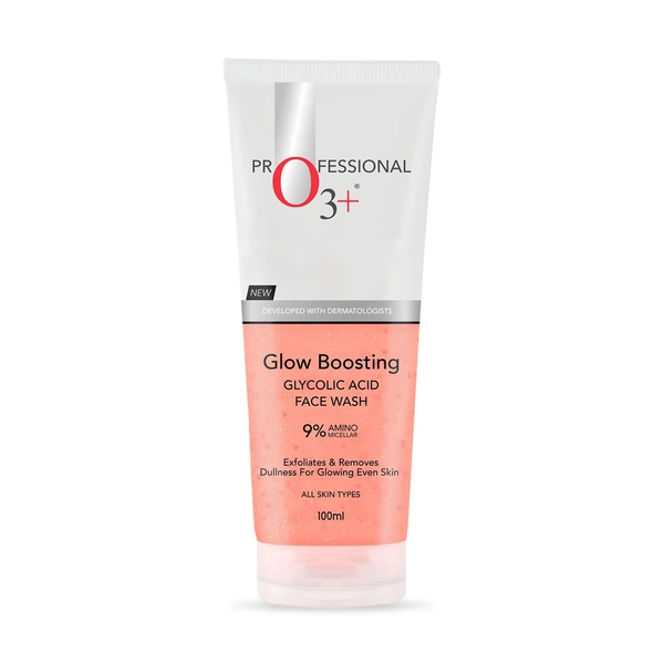 O3+ Professional Glycolic Acid Face Wash 100ml | Glow Boosting & Deep Cleansing Cleanser