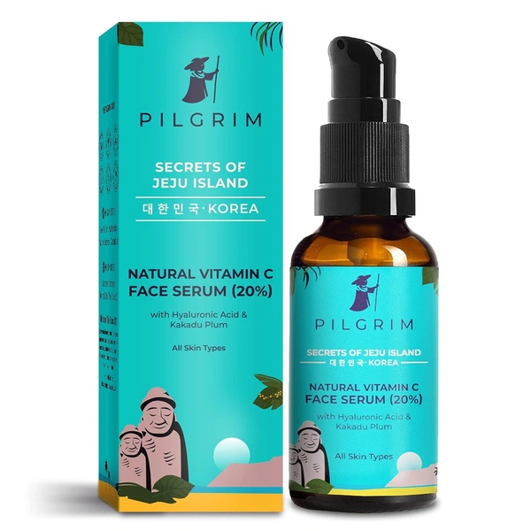 Pilgrim 20% Natural Vitamin C Face Serum  -30ml | with Hyaluronic Acid & Kakadu Plum | Lightweight & Fast-Absorbing | Anti-Aging Serum | Natural brightening | Reduces Dark Spots | For All Skin Types