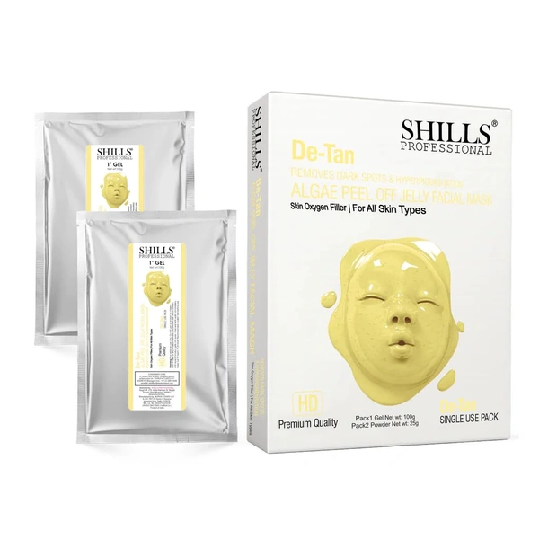 SHILLS Professional Algae Peel Off Jelly Facial Mask 100g 6 Variants De-Tan | Deep Cleansing, Hydration & Skin Brightening | Spa Treatment for All Skin Types