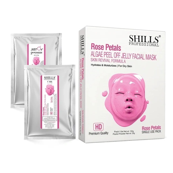 SHILLS Professional Algae Peel Off Jelly Facial Mask 100g 6 Variants Rose Petals | Deep Cleansing, Hydration & Skin Brightening | Spa Treatment for All Skin Types