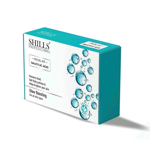 SHILLS PROFESSIONAL Salicylic Facial Kit | Deep Cleansing & Acne-Control Facial for Brightening, Hydration, Anti-Aging & Rejuvenation | 17 Variants | Salon-Style Glow at Home | All Skin Types