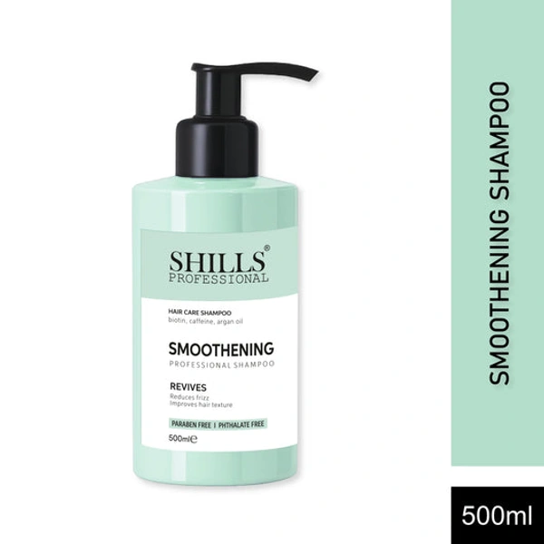 Shills Professional Smoothening Shampoo 500ml for Frizz Control & Silky Hair | Keratin Enriched Formula for Smooth, Shiny & Manageable Hair | For Dry & Damaged Hair