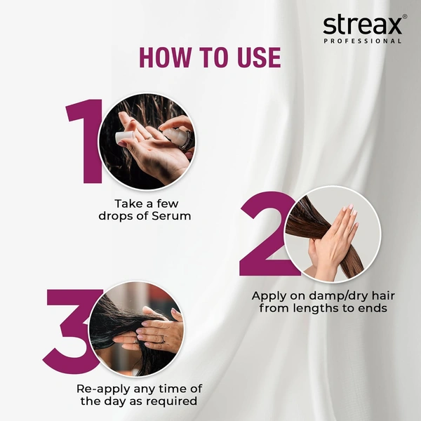 Streax Professional Canvoline Hair Serum 100ml | Lightweight Hair Serum for Frizz Control & Shine | Smooth, Silky & Split-End Protection