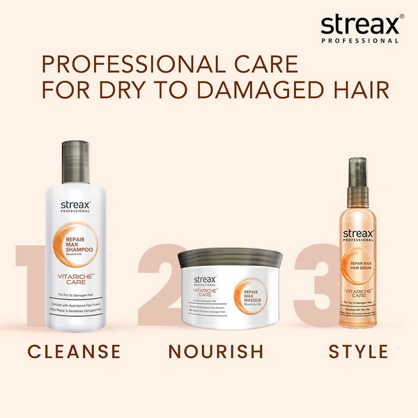 Streax Professional Vitariche Care Hair Mask 500g | Professional Hair Repair Mask with Biovit-A-OX & Silk Protein | Smooth, Shiny & Nourished Hair