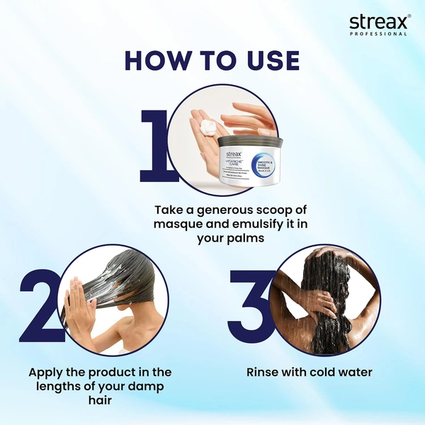 Streax Professional Vitariche Hair Care Masque 500g | Salon Hair Spa for Smooth & Shiny Hair | Deep Nourishment with Silk Protein for Dry Hair