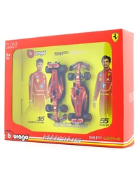 Burago 2024 Original Ferrari SF-24 Set of 2 Cars| Burago | Formula 1 Licensed Diecast Car 1:43 Scale Model Car