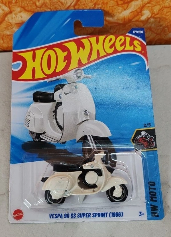 Hot Wheels 1:64 Scale | VESPA 90 SS SUPER SPRINT (1966) | HW MOTO | WHITE | 2/5 | 177/250