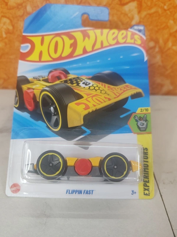 HOTWHEELS Hot Wheels 1:64 Scale | FLIPPIN FAST | Experimotors | Yellow & Gray | 2/10 | 117/250