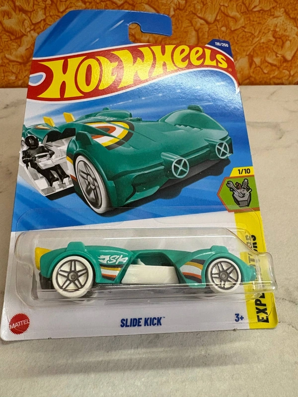 Hot Wheels 1:64 Scale | SLIDE KICK | Experimotors | Teal | Case L&M | 116/250