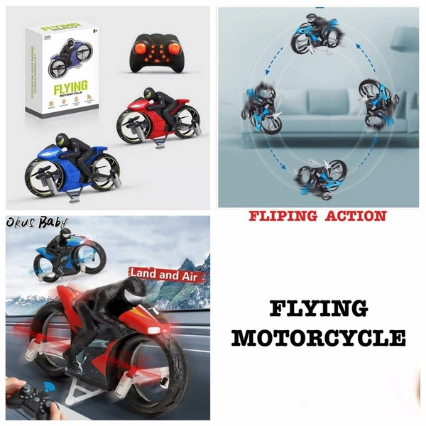 FLYING MOTORCYCLE toys for kids with Remote Control. 2 in 1 bike toys for kids