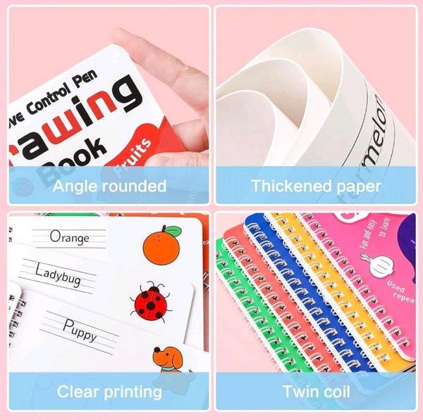 Groove Control Pen drawing book set of 4books 1pen 1gripper and 5 refills