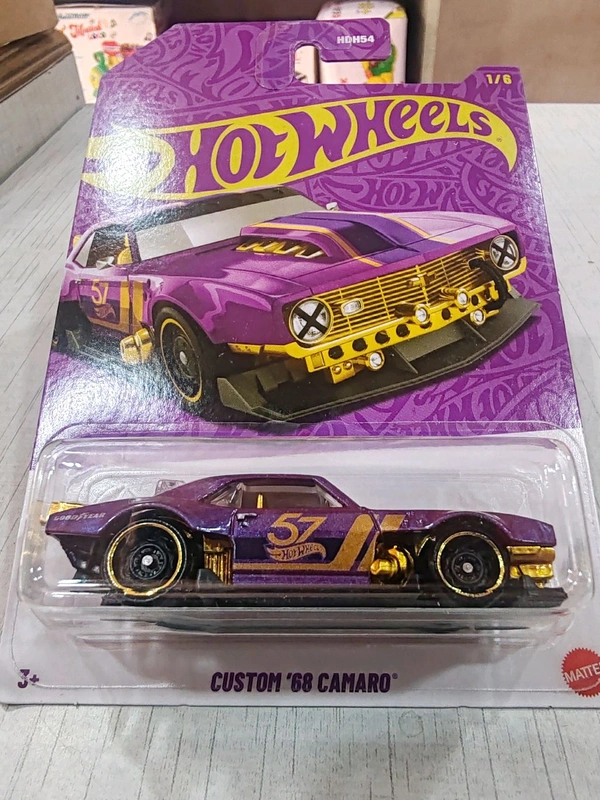 HOTWHEELS Hot Wheels 1:64 Scale| 57th Anniversary Purple and Gold Series|Custom '68 Camaro|1/6
