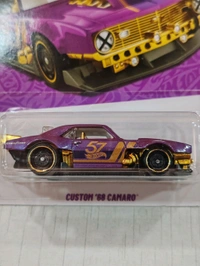 HOTWHEELS Hot Wheels 1:64 Scale| 57th Anniversary Purple and Gold Series|Custom '68 Camaro|1/6