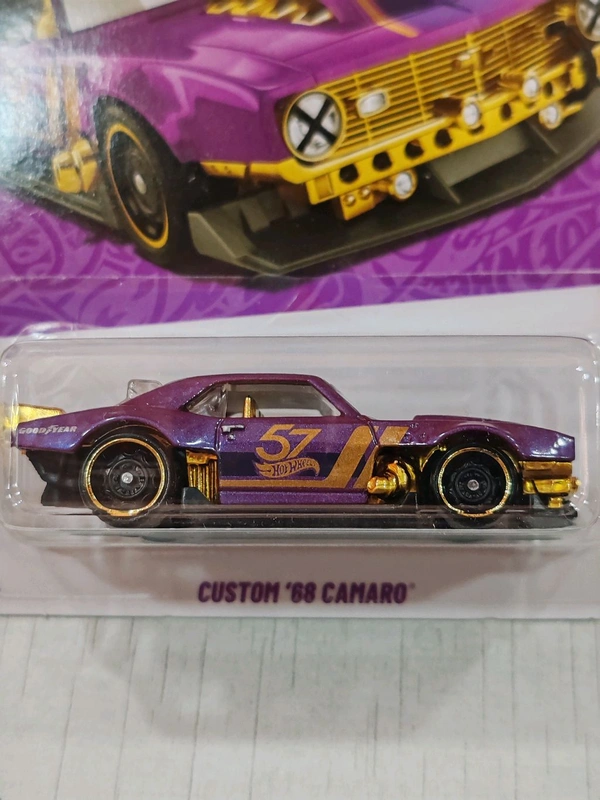 HOTWHEELS Hot Wheels 1:64 Scale| 57th Anniversary Purple and Gold Series|Custom '68 Camaro|1/6