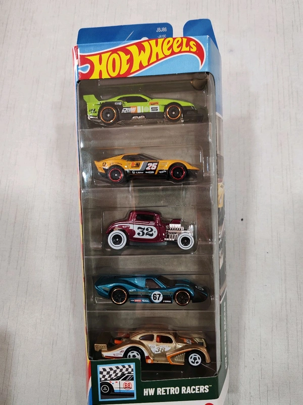 HOTWHEELS Hot Wheels RETRO RACERS Pack of 5 ( EL SEGUNDO COUPE | GT-SCORCHER | 32 FORD | VOLKSWAGEN KAFER RACER | 1967 FORD GT40 MK.IV )