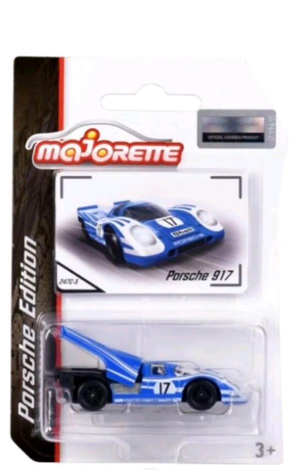 Majorette | Porsche 917 | Diecast Car Model |Blue White |1:64 Scale