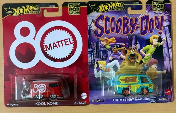HOT WHEELS Hotwheels Premium | THE MISTERY MACHINE | SCOOBY-DOO ! | KOOL KOMBI | 80th ANNIVERSARY | IMPORTED | REAL RIDERS | Pop culture | HXD63 | SET OF 2