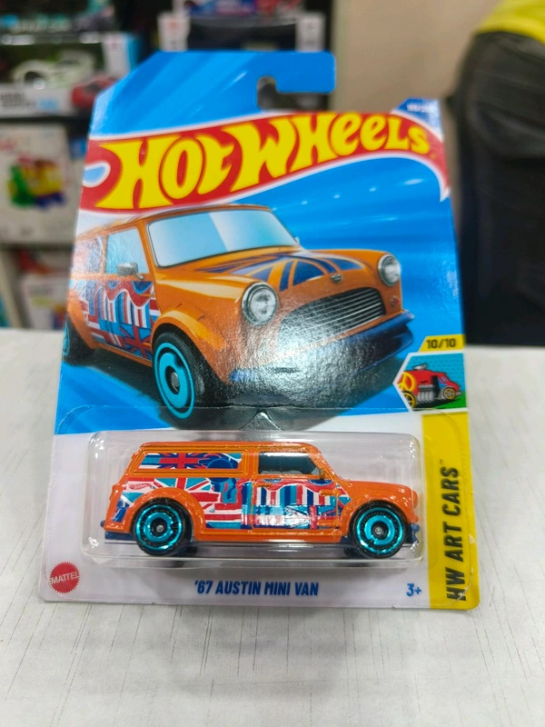 HOT WHEELS Hotwheels | 87 AUSTIN MINI VAN | HW Art Cars | ORANGE | IMPORTED | H CASE | 169/250