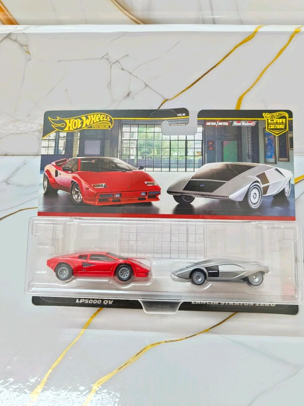 Hotwheels Premium | LAMBORGHINI COUNTACH LP5000 QV | LANCIA STRATOS ZERO | CAR CULTURE 2-PACK | REAL RIDERS | IMPORTED |HBL96