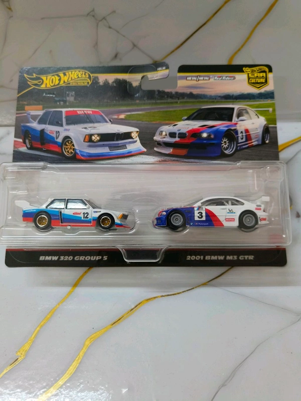 Hotwheels Premium | BMW 320 GROUP 5 | 2001 BMW M3 GTR | BMW M LIVERY | CAR CULTURE 2-PACK | REAL RIDERS | IMPORTED | HBL96 