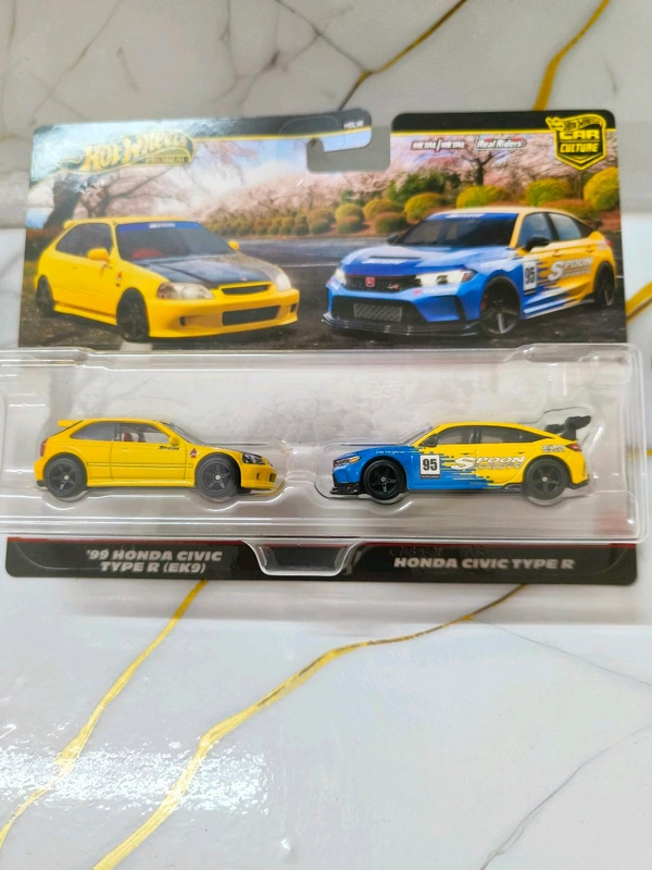 Hotwheels Premium | '99 HONDA CIVIC TYPE R (EK9) | HONDA CIVIC TYPE R | SPOON SPORTS LIVERY | CAR CULTURE 2-PACK | REAL RIDERS | IMPORTED | HBL96 
