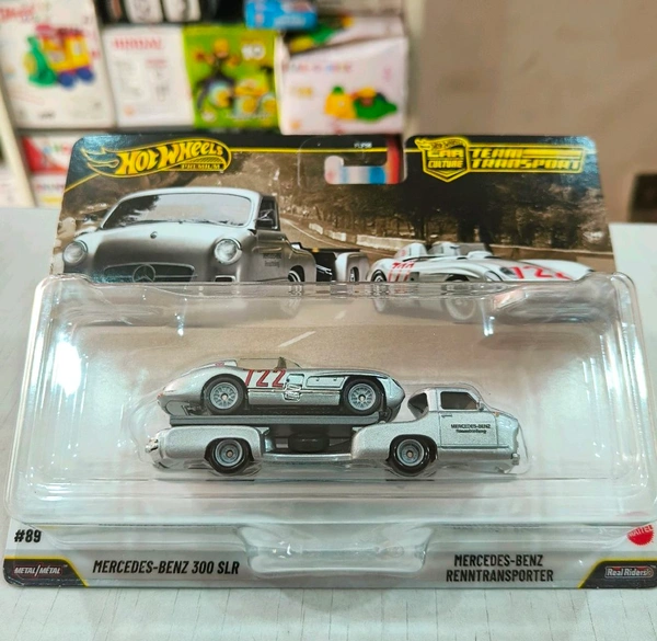 Hotwheels Premium | MERCEDES-BENZ 300 SLR | MERCEDES-BENZ RENNTRANSPORTER | TEAM TRANSPORT | CAR CULTURE | REAL RIDERS | FLF56 | #89