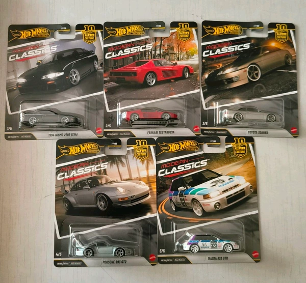 Hotwheels Premium 2026 | 1994 NISMO 270R (S14) | FERRARI TESTAROSSA | TOYOTA SOARER | PORSCHE 993 GT2 | MAZDA 323 GTR | MODERN CLASSICS | SET OF 5 CARS | FPY86
