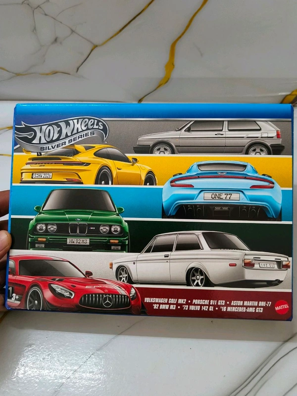 HOT WHEELS SILVER SERIES | SET OF 6 CARS | Volkswagen Golf MK2 | Porsche 911 GT3 | Aston Martin One-77 | '92 BMW M3 | '73 Volvo 142 GL | '16 Mercedes-AMG GT3