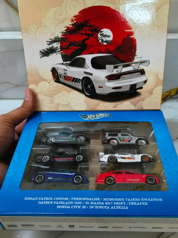 HOT WHEELS SILVER SERIES | JAPANESE JDM SET OF 6 | Nissan Patrol Custom | Mitsubishi Pajero Evolution | Datsun Fairlady 2000 | '95 Mazda RX-7 Drift | Honda Civic Si | '98 Toyota Altezza