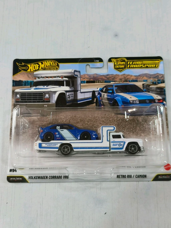 Hot Wheels Premium Team Transport | VOLKSWAGEN CORRADO VR6 | RETRO RIG | Wolfsburg Express Service Livery | FLF56