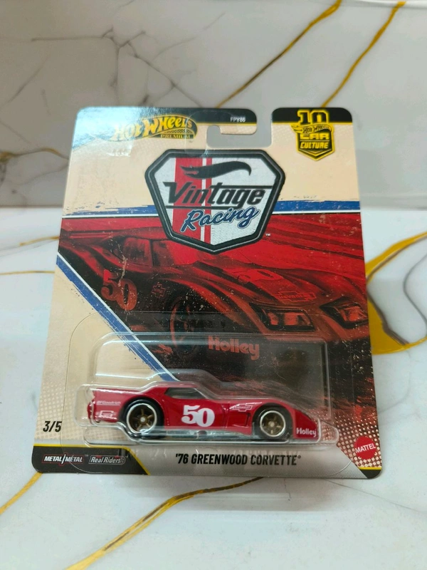 Hot Wheels PREMIUM CAR CULTURE VINTAGE RACING | '76 GREENWOOD CORVETTE | FPY86 | 3/5 | Real Riders