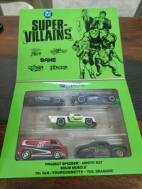 HOTWHEELS DC SUPER-VILLAINS SILVER SERIES | SET OF 5 CARS | Project Speeder | Aristo Rat | Solid Muscle | 70s Van | Tail Dragger