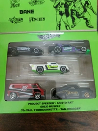 HOTWHEELS DC SUPER-VILLAINS SILVER SERIES | SET OF 5 CARS | Project Speeder | Aristo Rat | Solid Muscle | 70s Van | Tail Dragger