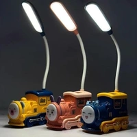 Train Table Lamp with Pen Stand for Kids Night Lamp for Study Table
