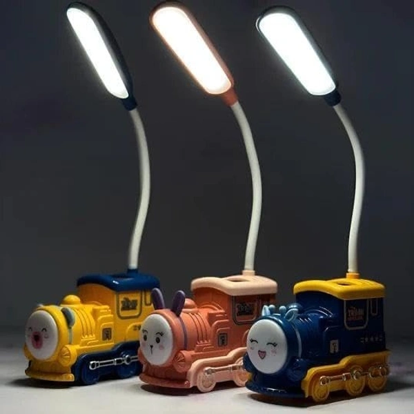 Train Table Lamp with Pen Stand for Kids Night Lamp for Study Table