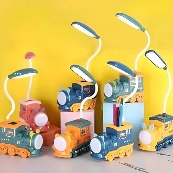 Train Table Lamp with Pen Stand for Kids Night Lamp for Study Table