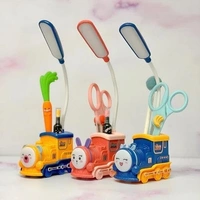 Train Table Lamp with Pen Stand for Kids Night Lamp for Study Table