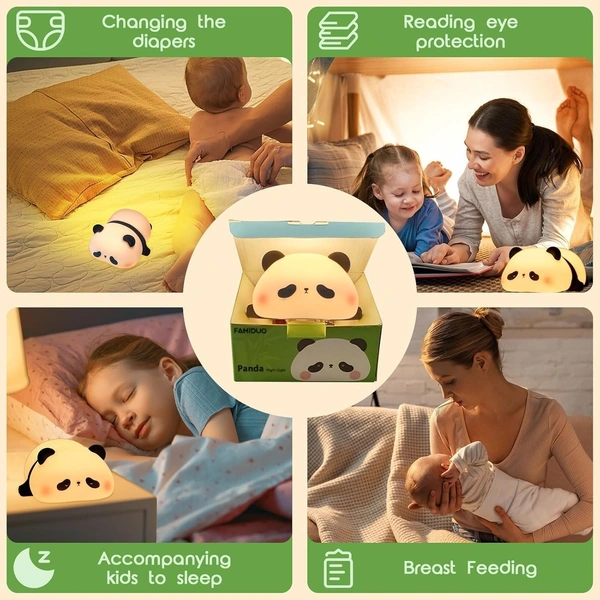 moody panda Silicone lamp Cute Rechargeable Sleeping Panda