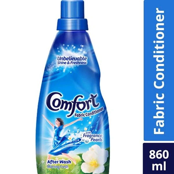 Comfort After Wash Morning Fresh Fabric Conditioner (Fabric Softener) - For Softness, Shine And Long Lasting Freshness, 860 ml 