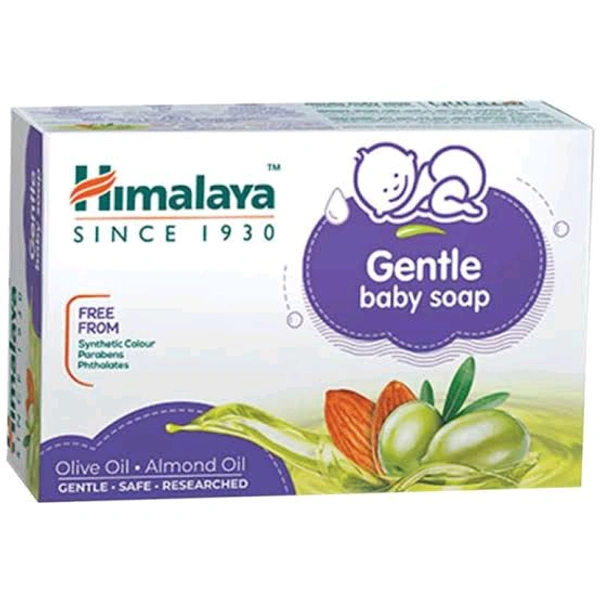 Himalaya Gentle Baby Soap, With Oils of Olive & Almond, 50g