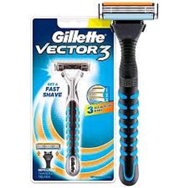 Gillette Vector 3 Manual Shaving Razor for Men, 1Pc,