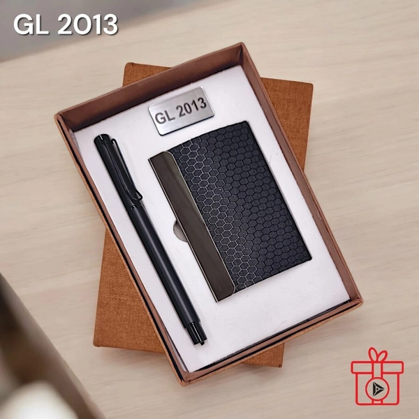 GL 2013 Black Honey Comb Pen & Card Holder Set