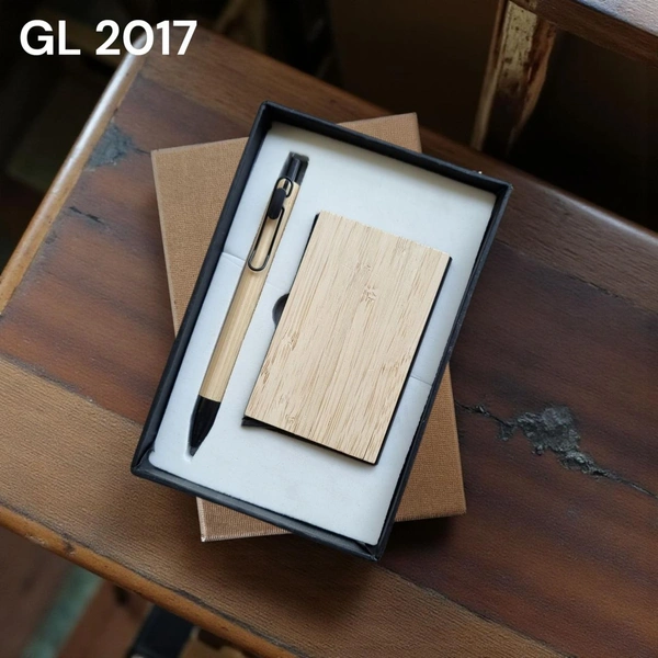 GL 2017 Bamboo Pen And Cardholder set
