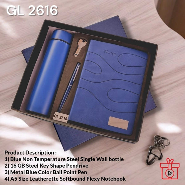 GL 2616 Blue 4 in 1 Pen drive Welcome Kit