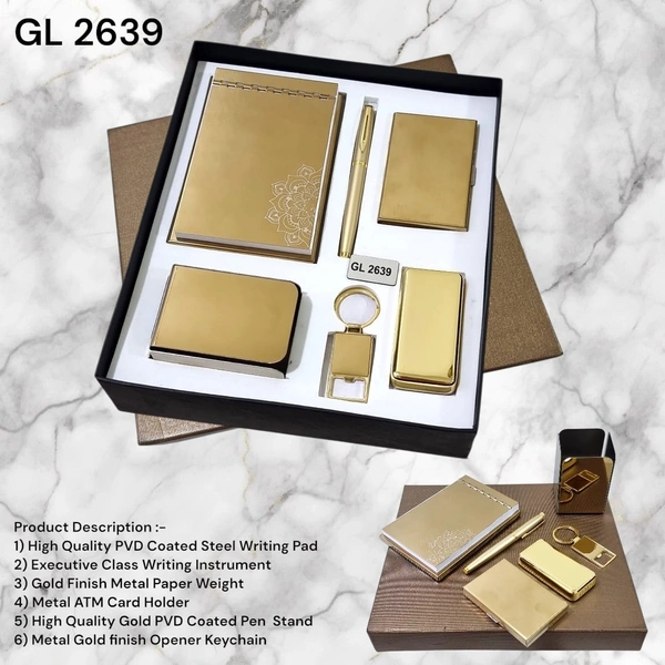 GL 2639 Metal Gold Mirror Finish 6 in 1 Combo Set