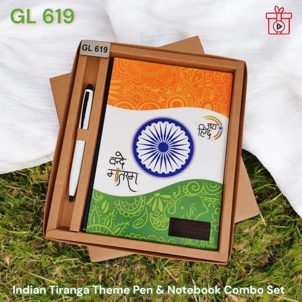 GL 619 Tiranga Flag Design Pen & Notebook Set - Min 500 Sets